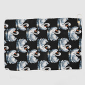 Swan Birds Muster Design Golfhandtuch (Horizontal)