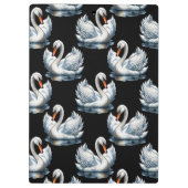 Swan Birds Muster Design Klemmbrett (Rückseite)
