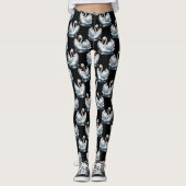 Swan Birds Muster Design Leggings (Vorderseite)