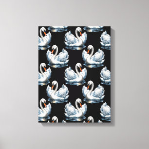 Swan Birds Muster Design Leinwanddruck