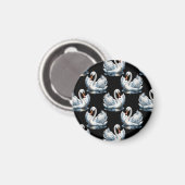 Swan Birds Muster Design Magnet (Vorderseite/Rückseite)