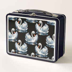 Swan Birds Muster Design Metall Brotdose