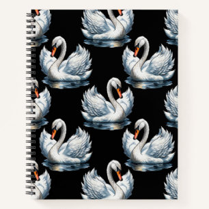 Swan Birds Muster Design Notizblock