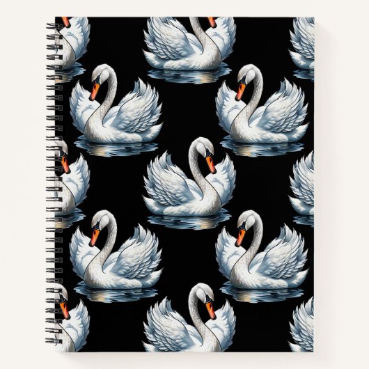 Swan Birds Muster Design Notizblock (Vorderseite)