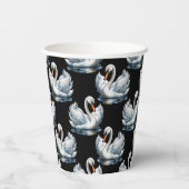 Swan Birds Muster Design Pappbecher (Rückseite)