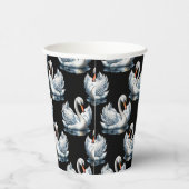 Swan Birds Muster Design Pappbecher (Rechts)