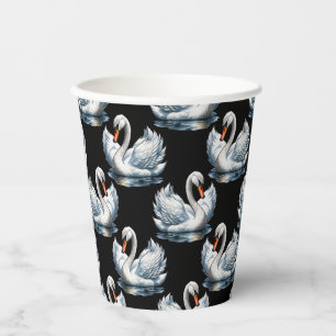 Swan Birds Muster Design Pappbecher