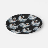 Swan Birds Muster Design Pappteller (Schrägansicht)