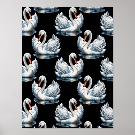 Swan Birds Muster Design Poster (Vorne)