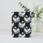 Swan Birds Muster Design Postkarte (Stehend Vorderseite)