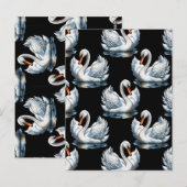 Swan Birds Muster Design Postkarte (Vorne/Hinten)