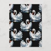 Swan Birds Muster Design Postkarte (Vorderseite)
