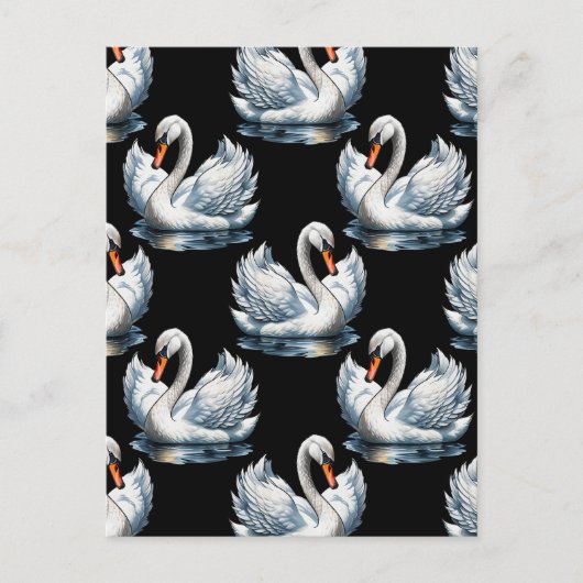 Swan Birds Muster Design Postkarte (Vorderseite)
