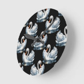 Swan Birds Muster Design Runde Wanduhr (Winkel)