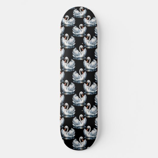 Swan Birds Muster Design Skateboard (Vorderseite)