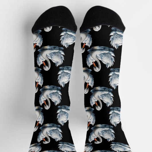 Swan Birds Muster Design Socken (Oben)