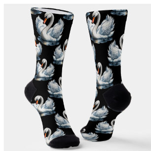 Swan Birds Muster Design Socken