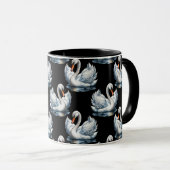 Swan Birds Muster Design Tasse (VorderseiteRechts)