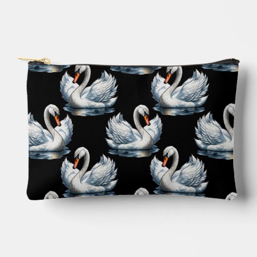 Swan Birds Muster Design Zubehörtasche (Vorderseite)