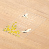 Swan Birds Paradise Spring Florals Wedding Acryleinladungen (Ablage )