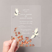 Swan Birds Paradise Spring Florals Wedding Acryleinladungen (Insitu (Handheld))