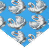 Swan Birds Pattern Design On Blue  Tischdecke (Schrägansicht)