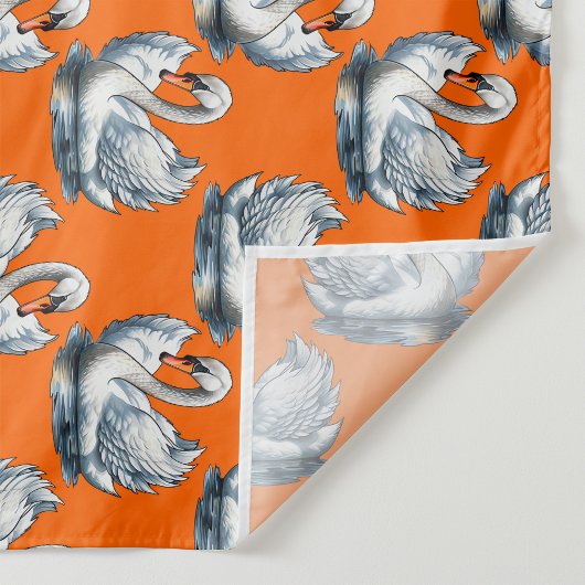 Swan Birds Pattern Design On Orange  Stoff
