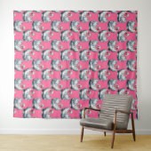 Swan Birds Pattern Design On Pink Wandteppich (Beispiel (Horizontal))