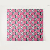 Swan Birds Pattern Design On Pink Wandteppich (Vorderseite (Horizontal))