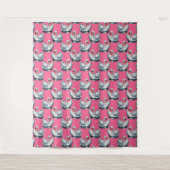 Swan Birds Pattern Design On Pink Wandteppich (Vorderseite)