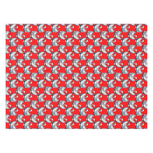 Swan Birds Pattern Design on Red Tischdecke (Vorderseite (Horizontal))