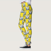Swan Birds Pattern Design On Yellow  Leggings (Links)