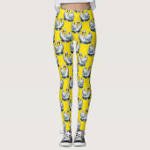 Swan Birds Pattern Design On Yellow  Leggings (Vorderseite)
