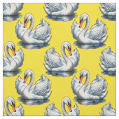 Swan Birds Pattern Design On Yellow  Stoff (Muster)
