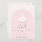 Swan Birthday Einladung | Swan Einladungen (Vorne/Hinten)