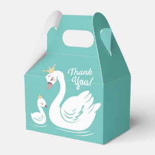 Swan Birthday Party Aquamarin Geschenkschachtel