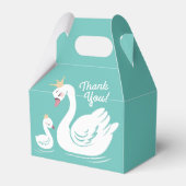 Swan Birthday Party Aquamarin Geschenkschachtel (Vorderseite)