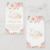 Swan Blush Pink Floral Baby Showbücher für Baby Begleitkarte (Vorne/Hinten)