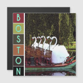 Swan Boats im Sommer - Boston Magnetkarte (Vorne/Hinten)