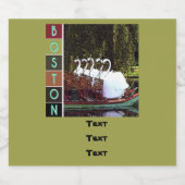 Swan Boote im Sommer - Boston Label Schaumweinetikett (Einzelnes Label)