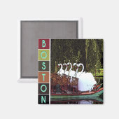 Swan Boote im Sommer - Boston Magnet (Vorderseite/Rückseite)