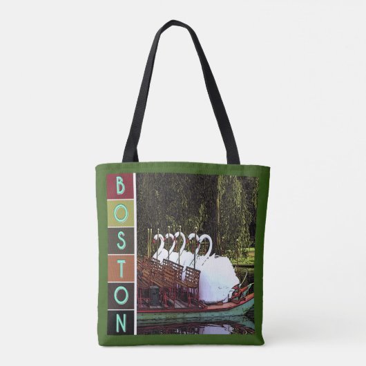 Swan Boote im Sommer - Boston Tasche (Rückseite)