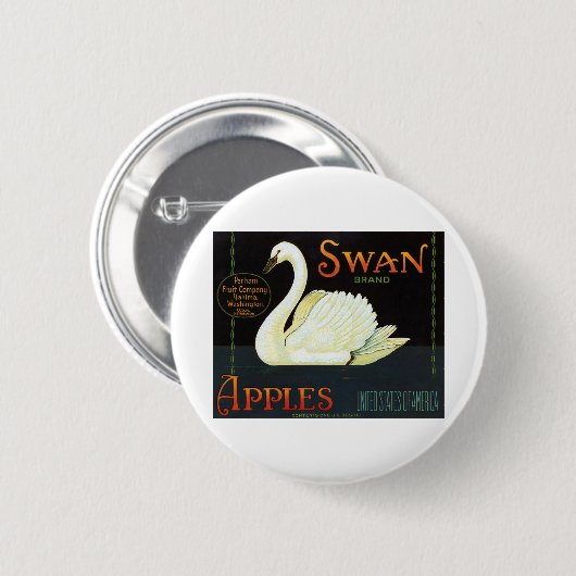Swan Brand Äpfel Button (Vorne & Hinten)