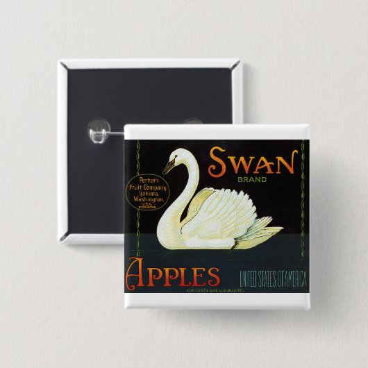 Swan Brand Äpfel Button (Vorne & Hinten)