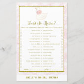 Swan Brautparty Game PRINED (Vorderseite)