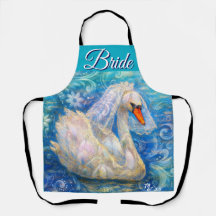 Swan Briw/Veil auf Water Blue White Personalisiert