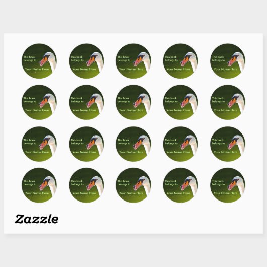 Swan Buchzeichen Sticker (Blatt)