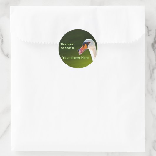 Swan Buchzeichen Sticker (Tasche)