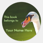 Swan Buchzeichen Sticker (Vorderseite)