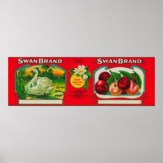 Swan Cherry LabelOakland, CA Poster (Vorne)